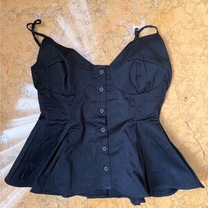 Zara Black Button-Down Blouse